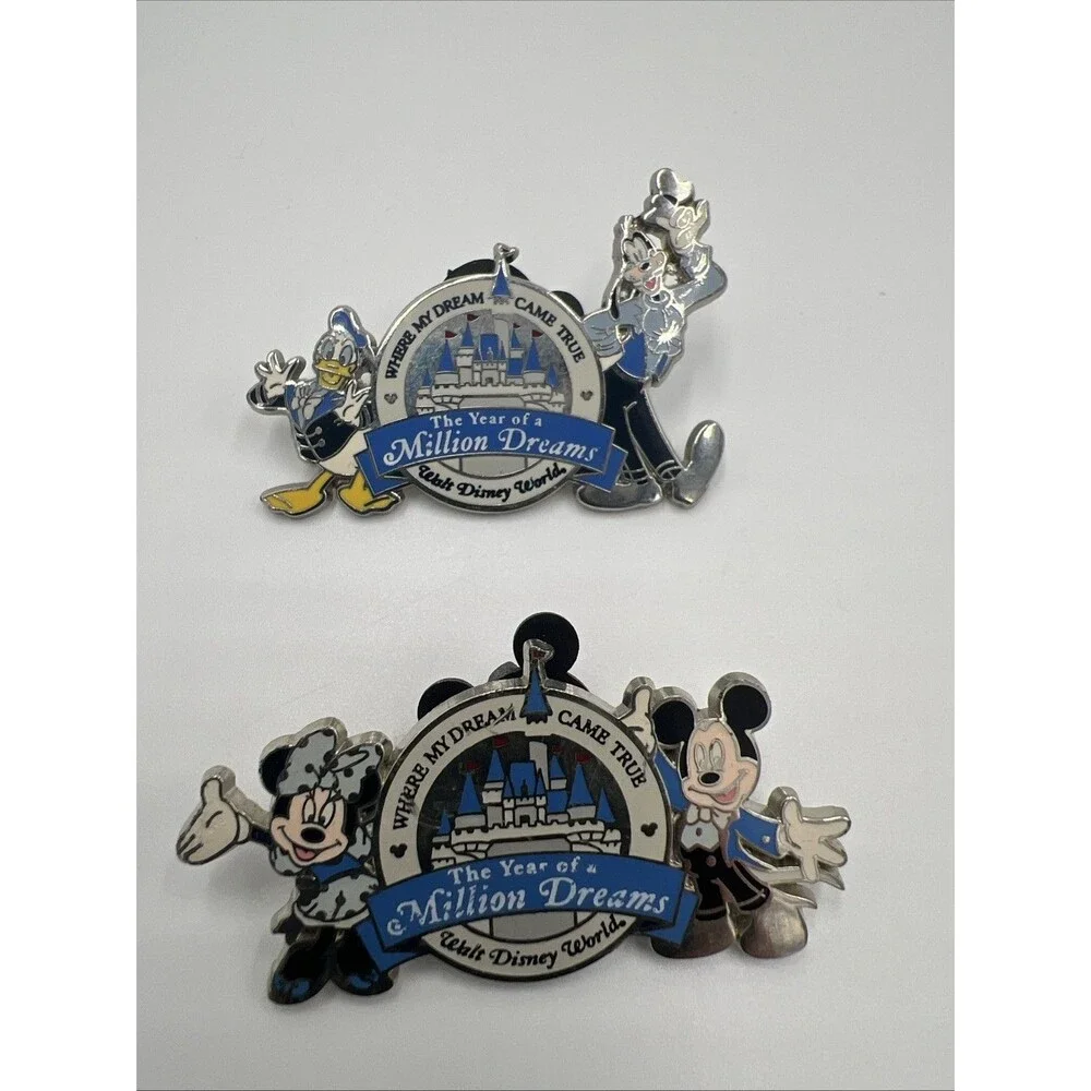 Disney 2007 The Year of a Million Dreams Mickey, Minnie, Donald, Goofy Pin Set